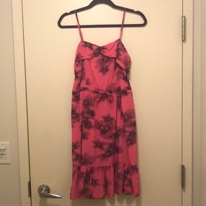 L’AGENCE 100% Silk Pink and Black Print Dress